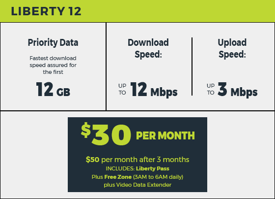 Liberty 12, $30 per month